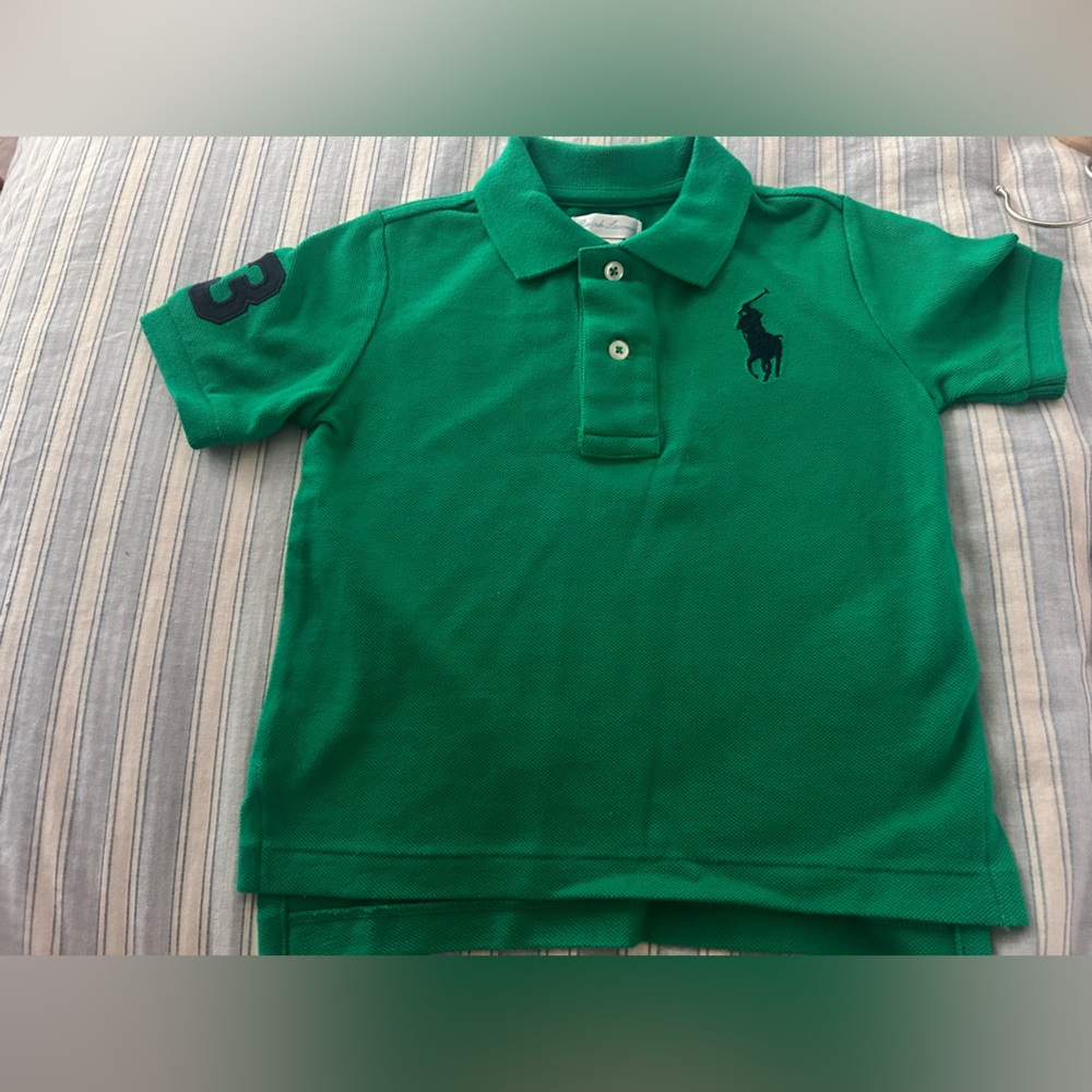 Boy’s Ralph Lauren Polo green shirt sz 24mns excellent condition